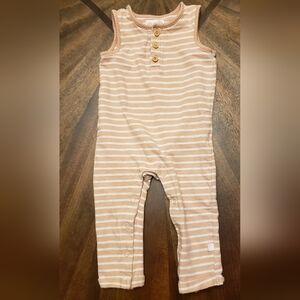 Organic Little Planet By Carter's Striped Sleeveless Baby Girl Romper Size 18m